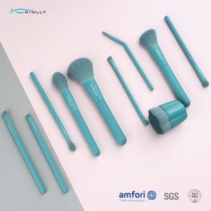 China BSCI Kinlly 10pcs Star Green Design Plastic Makeup Brushes on sale