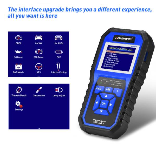 Buy FCC STM32F103VCT6 EPB Reset Konnwei OBD2 Scanner Free Update For VW Audi at wholesale prices