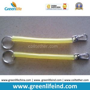 China Transparent Yellow Spring Coil KeyRings Good Connector for Personal's Pendant on sale