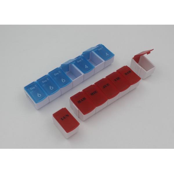 Colorful Seven Day Pill Organizer For Elderly / Plastic Pill Dispenser Box