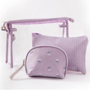 Collapsible Hanging Rolling Toiletry Bag Modern 3 Piece Set Foldable