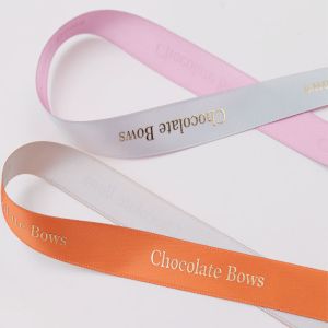logo custom printed ribbon brand name printed satin ribbon