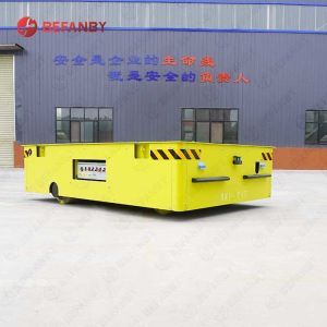 PU Wheels 20 Ton Steerable Trackless Trolley with Steel Materials
