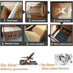 Smart Vanity Makeup Bathroom Cabinets With Led Lights And Shaver Socket