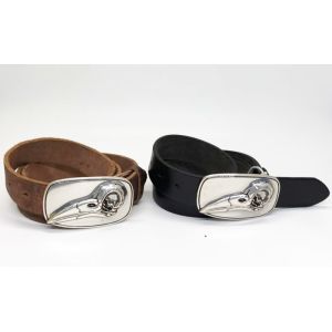 China Woodpecker Pattern Buckle Mens Casual Leather Belt 100 - 140cm Length on sale