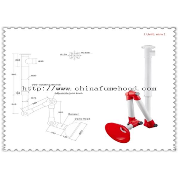 Buy High End Laboratory Flexible Ceiling Exhaust Hood Fume Extractor With Aluminum Alloy at wholesale prices