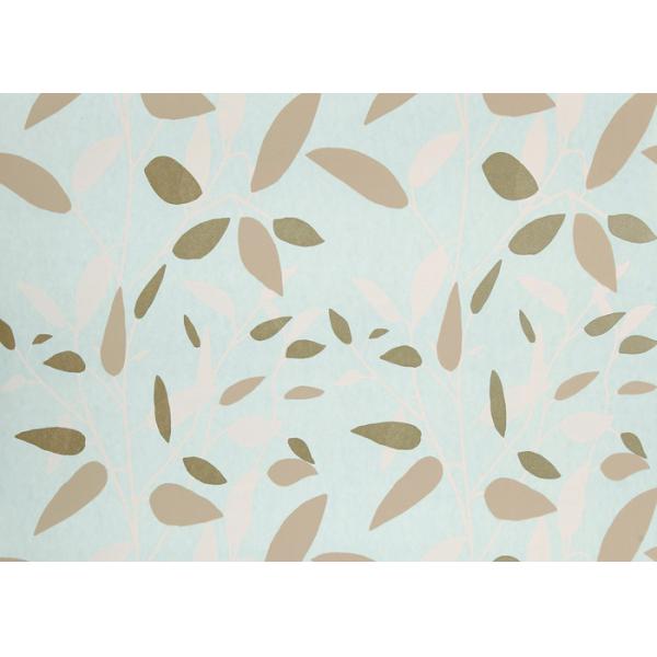 Green Leaf Pattern Modern Removable Wallpaper Moisture Proof