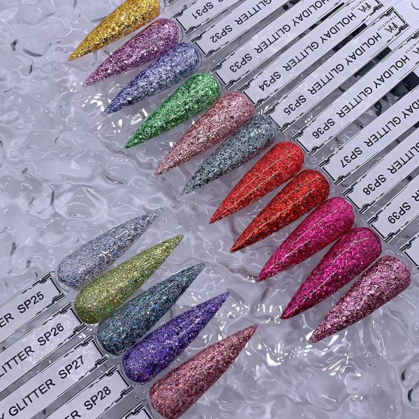 Factory Custom Private Label Pink Color Dip Powder Glitter Acrylic Powder