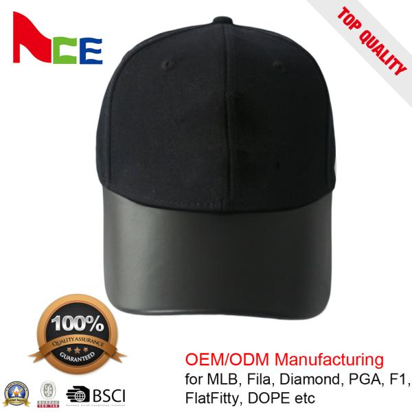 PU Sports Dad Hats Street style hats Black Pure Color For Unisex