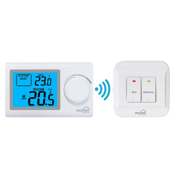 Riseem Battery Supply Non-programmable RF Temperature Control Heating Wireless Room Thermostat