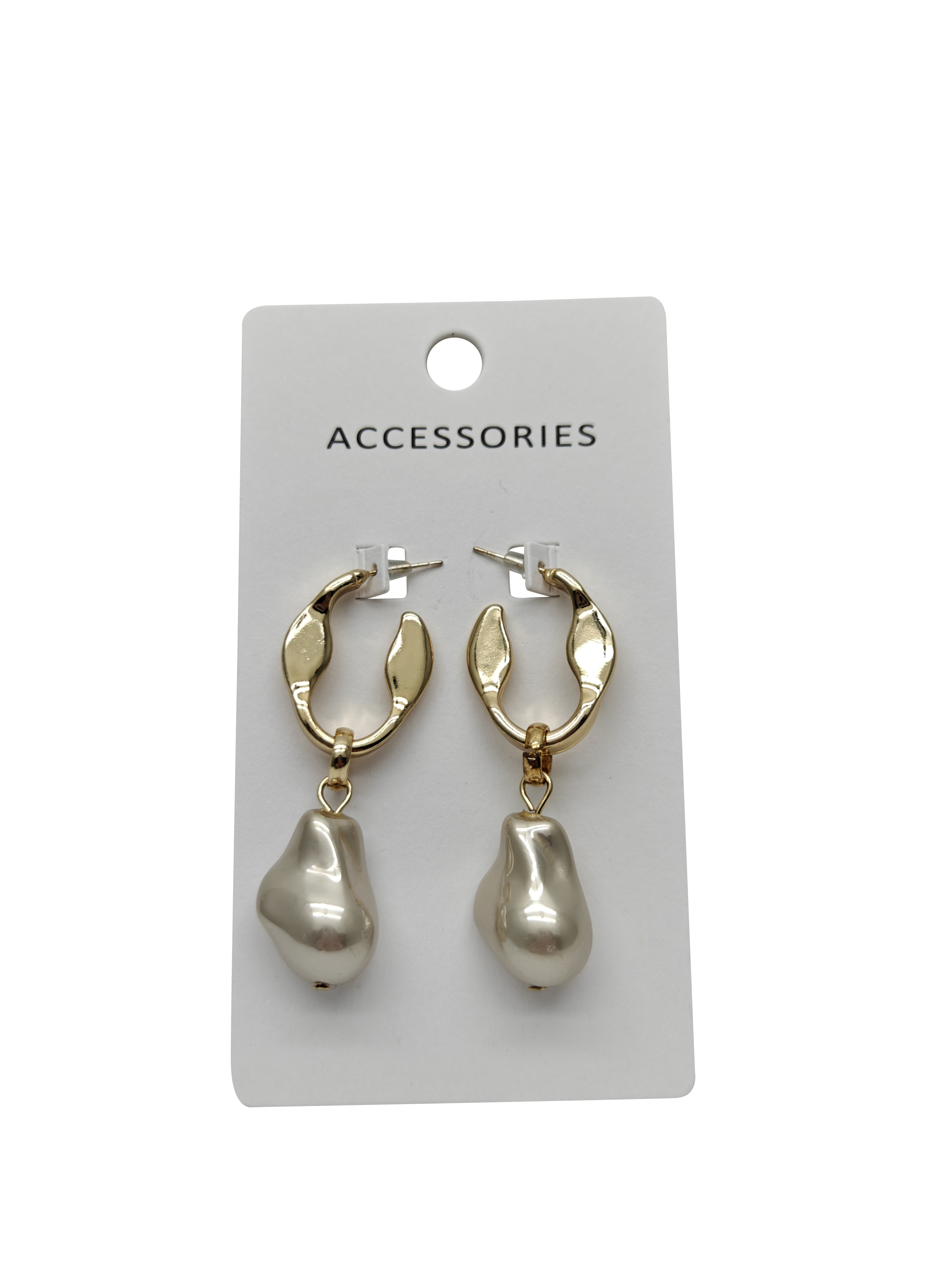 French Style Freshwater Pearl Earrings 10mm Gold Needle Women