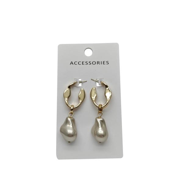 Buy French Style Freshwater Pearl Earrings 10mm Gold Needle Women at wholesale prices
