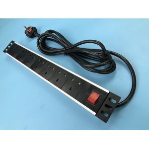 China 7-BS1363 Jack Multiple Outlet Power Bar With 2m Cable Six Socket on sale