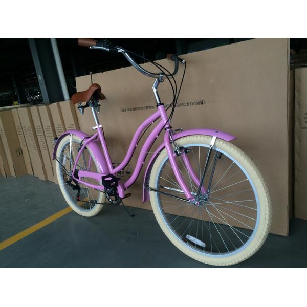 Ten Steel Frame 26inch Shimano 7 Speeds OEM Logo Adult Women Lady Beach Cruiser Bike