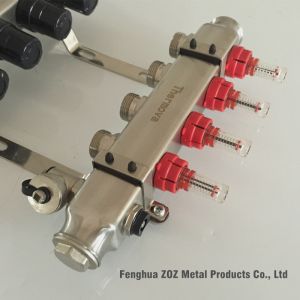 Collecteur plancher chauffant inox 4 departs , Collecteur inox pre monte