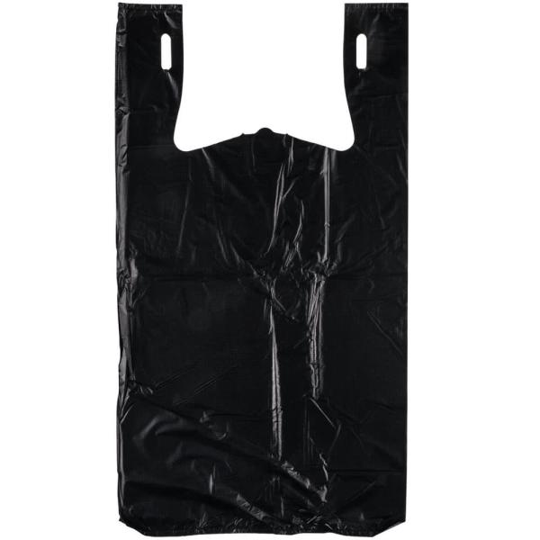 Buy Black Embossed Heavy Duty T Shirt Bags 0.67 Mil Lightweight High Durability at wholesale prices