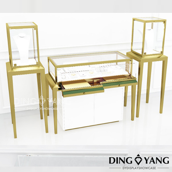 Brass 1200x550x950mm OEM Jewelry Display Counter