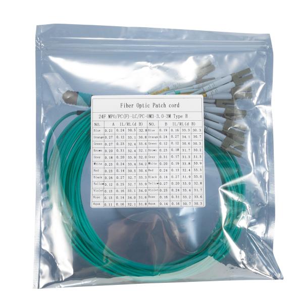 QY Female MPO to 24 LC OM3 Duplex Multimode Breakout Cable