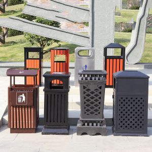 Wholesale Manufacturers Outdoor Garbage Can Single Bucket Chinese Plastic Wood