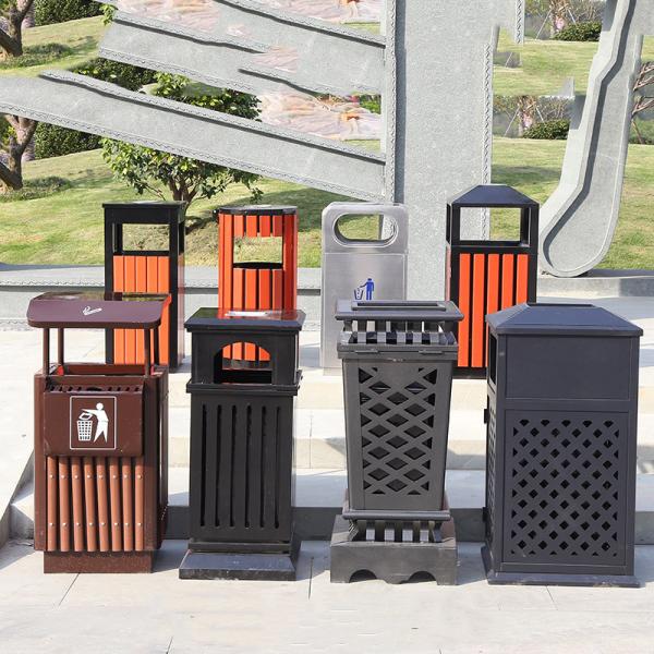 Wholesale Manufacturers Outdoor Garbage Can Single Bucket Chinese Plastic Wood
