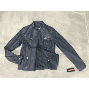 Ink Upstyled Ladies Faux Leather Jacket Triple Needle Topstitching Tw77491