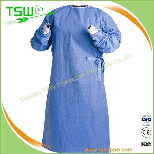 Knitted Cuff Spunbound Nonwoven Sterile Surgical Gown
