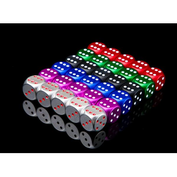 Portable Round 16mm Color Metal Dice Set Creative Leisure Aluminum Alloy Dice