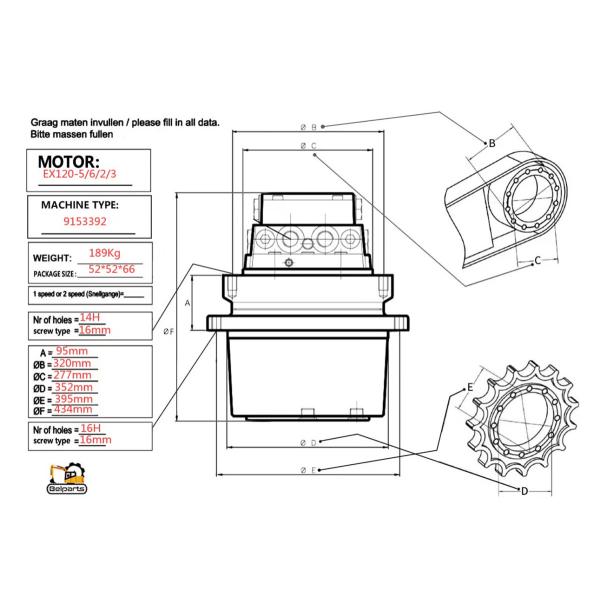 Buy Excavator Spare Parts EX120-5 EX120-6 EX120-2 EX120-3 Final Drive For 9150030 Hitachi at wholesale prices