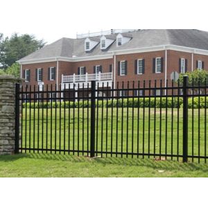 Picket Top 1.2m Height Powder Coated Wrought Iron Fence For Ornamental