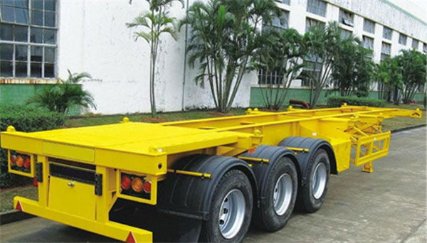 Buy Skeleton Container Flatbed Semi Trailer With 40 Ft Container 3mm Diamond Plate at wholesale prices