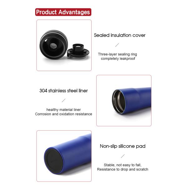 480ml New design and convenient Coffee Mug Double Wall Stainless Steel Vacuum Tumbler with Lid Car Mug