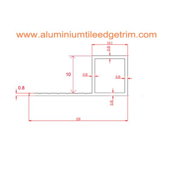 polished copper aluminium square edge tile trim
