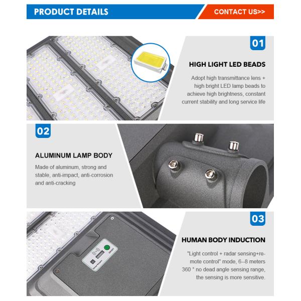 Integrated Streetlight Road Lamp 400w 600w 800w Outdoor All in One LED Solar Street Light