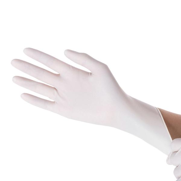 Buy White Rubber Disposable Powder Free Latex Examination Gloves 100pcs/ box at wholesale prices