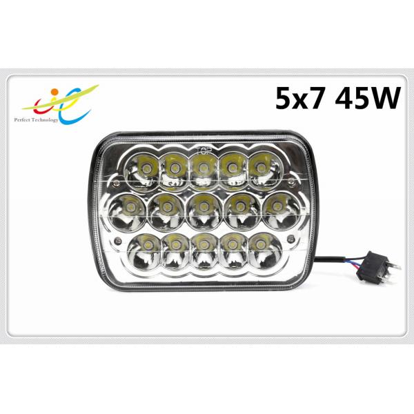 DCV12V 24V sealed beam rectangle 5x7 45W truck headlight with Hight Low Spot beam