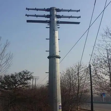 GR 65 Hot Dip Galvanized Electric Power Pole Stainless For Transmission Line