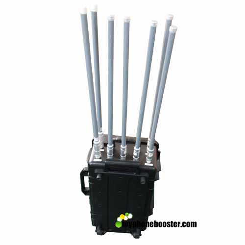 7 Antennas 350w High Power Luggage Portable Vehicle Mounted Jammer Blocker Manpack Military Signal Jammer For 3G 4G GPS
