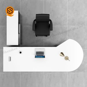 Artificial Stone Office Boss Table No Bubbles With Seamless Joint