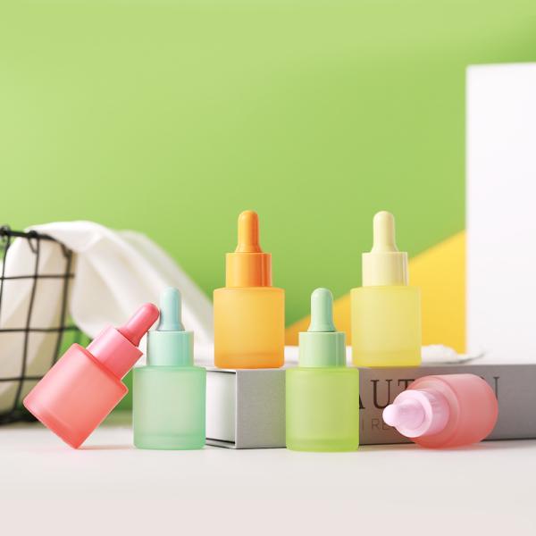 15ml 20ml 30ml 50ml 60ml Blue Orange Pink Purple Yellow Green Essential Oil Glass Dropper Bottle With Logo for Face Cream