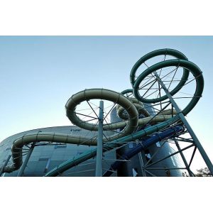 Safety Fiberglass Spiral Theme Park Water Slide For Entertainment Experience
