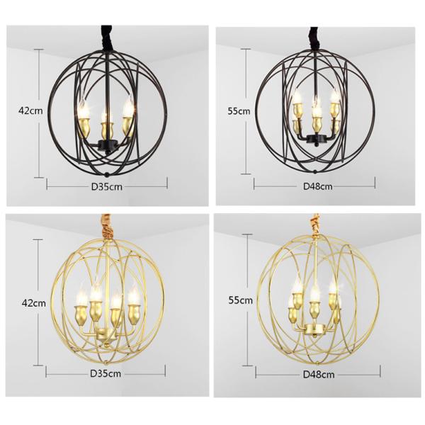 Iron Chandelier Lighting For Bedroom Kitchen E14 LED Modern Gold Black Chandelier(WH-CI-128)