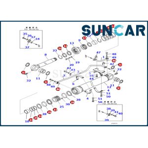 China Komatsu 721-98-00220 7219800220 Arm Cylinder Seal Kit Bucket Cylinder Seal Kit For PC650LC-11 PC700LC-11 on sale