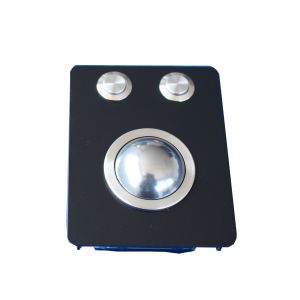 Mini Compact Industrial Black Metal Trackball with 2 Robust mouse Buttons