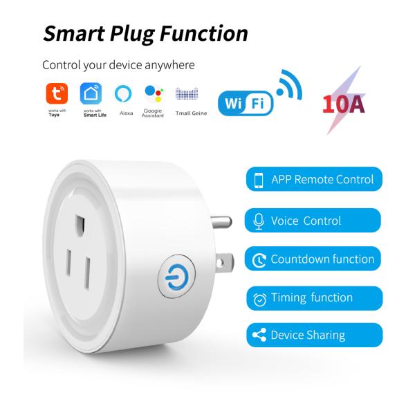 US Plug WIFI Smart Socket 16A Adapter Smart Life Tuya Wifi Plug Socket