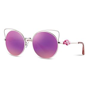 Pink Grey Blue Polarised Glass Sunglasses , Glass Polarized Sunglasses 51 17 135