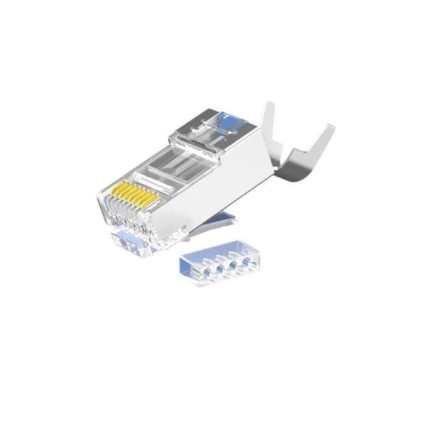 Buy Bulk Industrial CAT6 RJ45 Plugs with Transparent Housing and 50 Micron Gold Plated Contacts for 1 Gbps Ethernet at wholesale prices