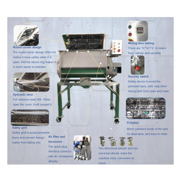 Capacity 100Kg Ribbon Blender Machine Stainless Steel Powder Mixing Machine