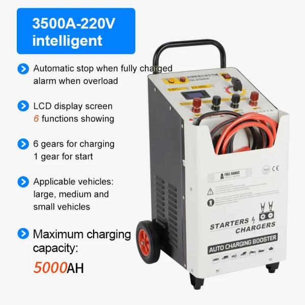 3500A 220V Car Battery Charger Starter 12v 24v Universal Jump Starter