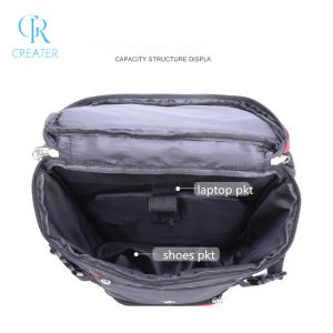 Waterproof Badminton Racket Bag Anti Theft With Laptop Inner Pocket