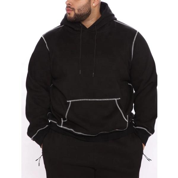 Buy Autumn Windproof Pullover Hoodie Unisex Plain Hoodies Contrast Stitching Top at wholesale prices